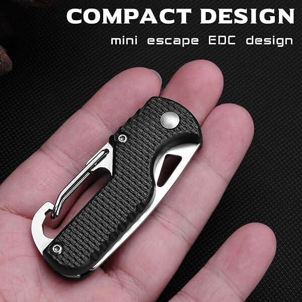 ITOKEY 2 Pack Safety Box Cutter, EDC Seat belt Cutter with 1.1inch Hook Blade, Retractable Package Opener for Wrap, Tape and Strap, Small Keychain Knife, Cool Gadgets for Women Men - Image 2