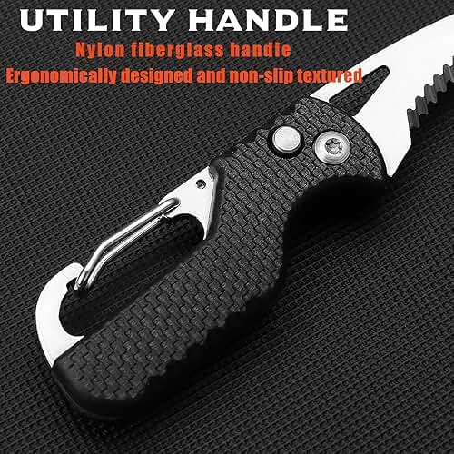 ITOKEY 2 Pack Safety Box Cutter, EDC Seat belt Cutter with 1.1inch Hook Blade, Retractable Package Opener for Wrap, Tape and Strap, Small Keychain Knife, Cool Gadgets for Women Men - Image 4