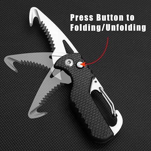 ITOKEY 2 Pack Safety Box Cutter, EDC Seat belt Cutter with 1.1inch Hook Blade, Retractable Package Opener for Wrap, Tape and Strap, Small Keychain Knife, Cool Gadgets for Women Men - Image 5