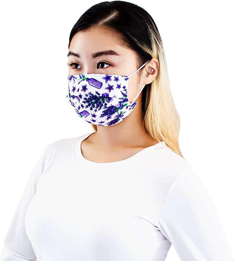 Everydayspecial Disposable Safety Mask 3 Layer Protection Face Mask for Adults 50 pcs (Flower Assorted Print 2) - Image 2
