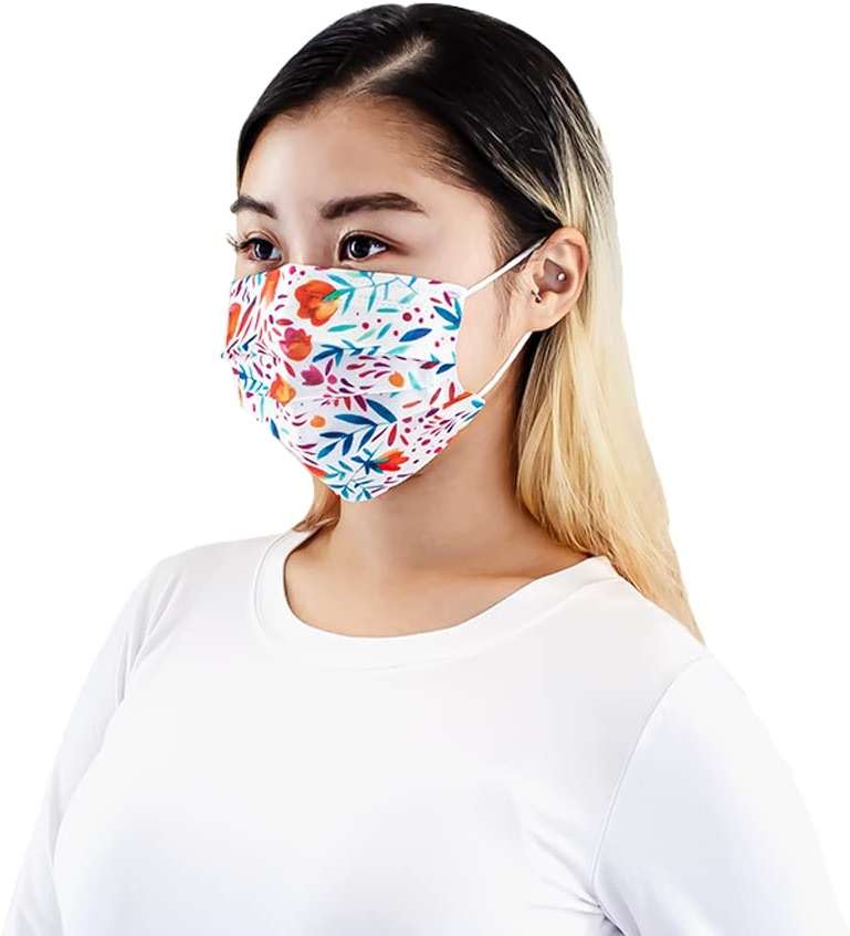 Everydayspecial Disposable Safety Mask 3 Layer Protection Face Mask for Adults 50 pcs (Flower Assorted Print 2) - Image 3