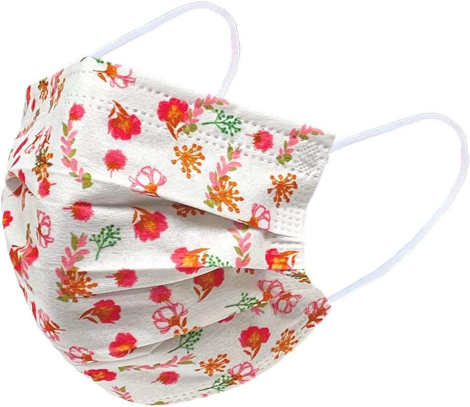 Everydayspecial Disposable Safety Mask 3 Layer Protection Face Mask for Adults 50 pcs (Flower Assorted Print 2) - Image 5