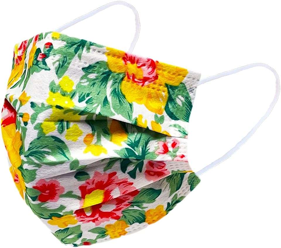 Everydayspecial Disposable Safety Mask 3 Layer Protection Face Mask for Adults 50 pcs (Flower Assorted Print 2) - Image 7
