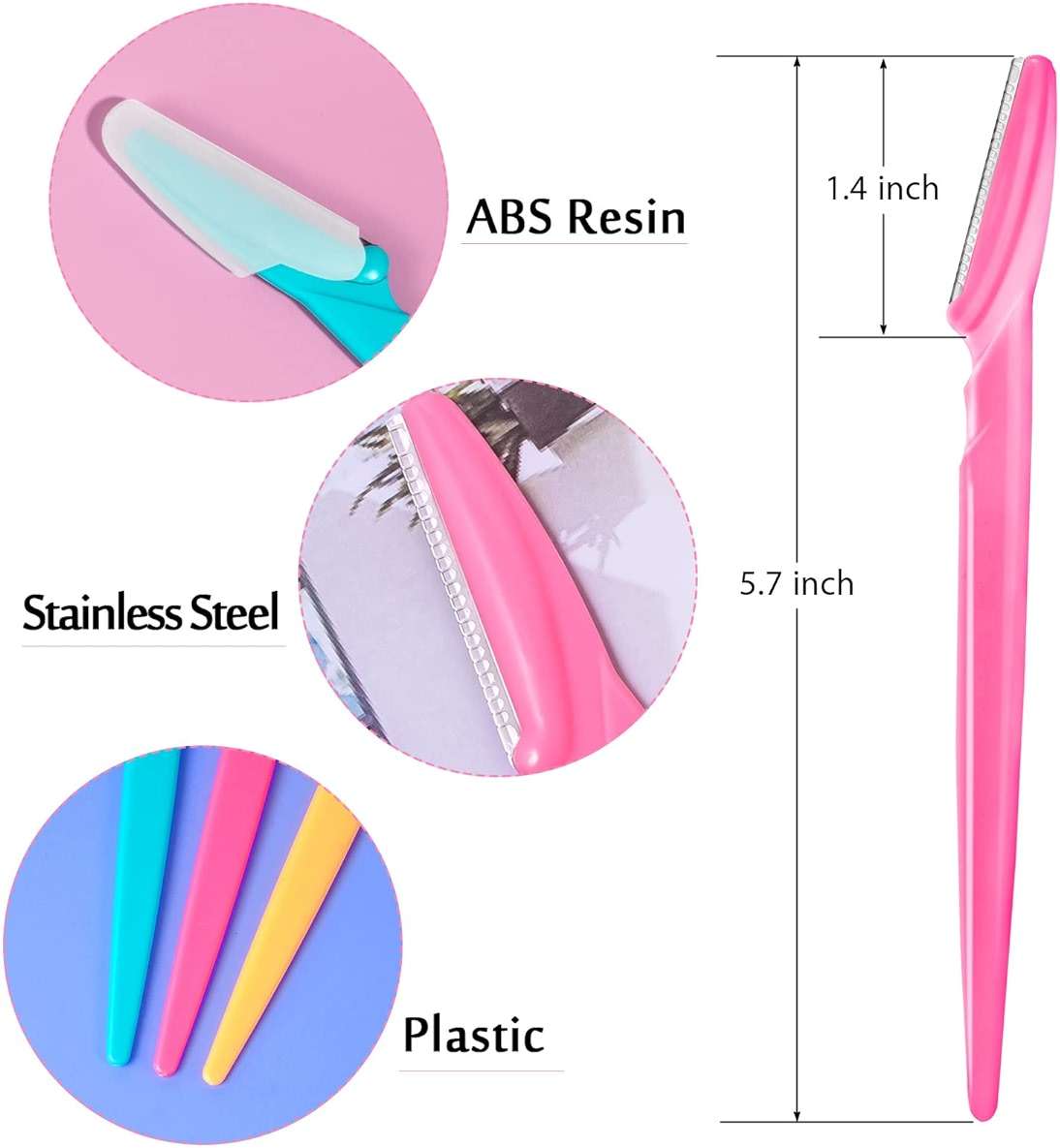 HFATMOS Eyebrow Razor, Face Razors for Women Men Multipurpose Exfoliating Face Shaver Facial Hair Removal Tools Eyebrow Trimmer with Protective Cover 12 Pcs - Image 6
