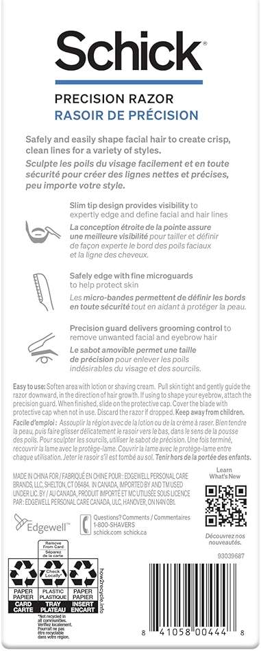 Schick Precision Razor — Precision Razor for Men, Edging Razors, Disposable Razors Men, 3 Count (Pack of 1) - Image 7