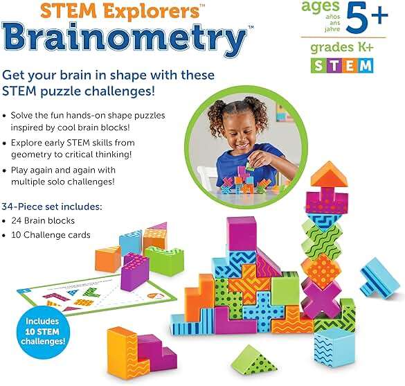 Learning Resources STEM Explorers Brainometry - 3D Puzzle Games for Kids, Kids Travel Games, Brain Teaser Puzzles, Pattern Memory Game, Brain Game Toys, Classroom Toys, 5 Year Old Boy and Girl Gifts - Image 6