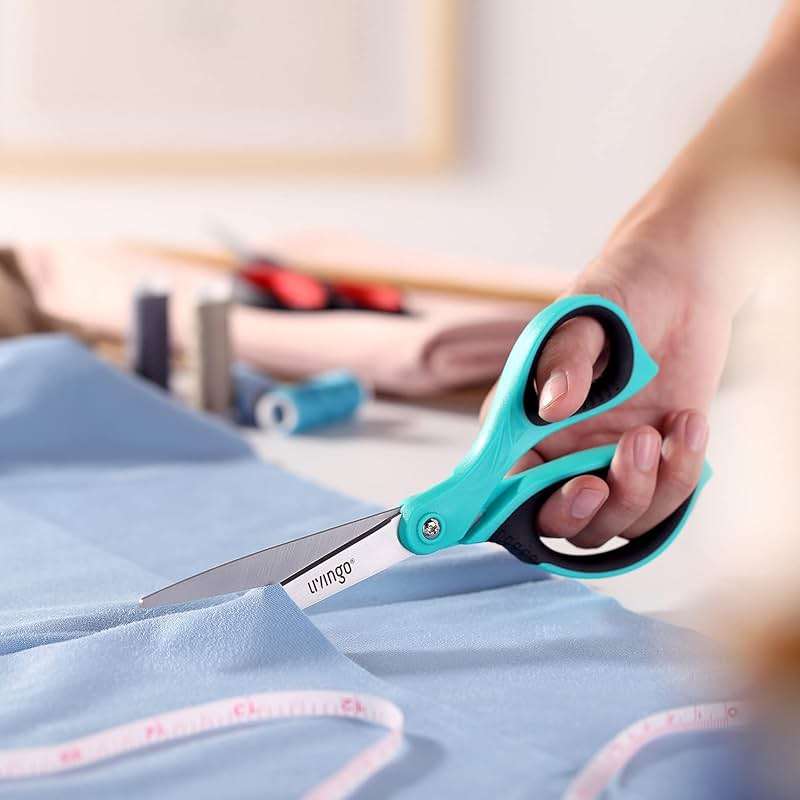 LIVINGO 8.5" Scissors All Purpose, 3 Pack Ultra Sharp Blade Shears, Professional Ergonomic Comfort Grip Scissors for Office School Home Supplies Fabric Sewing DIY Cutting General Use - Image 2