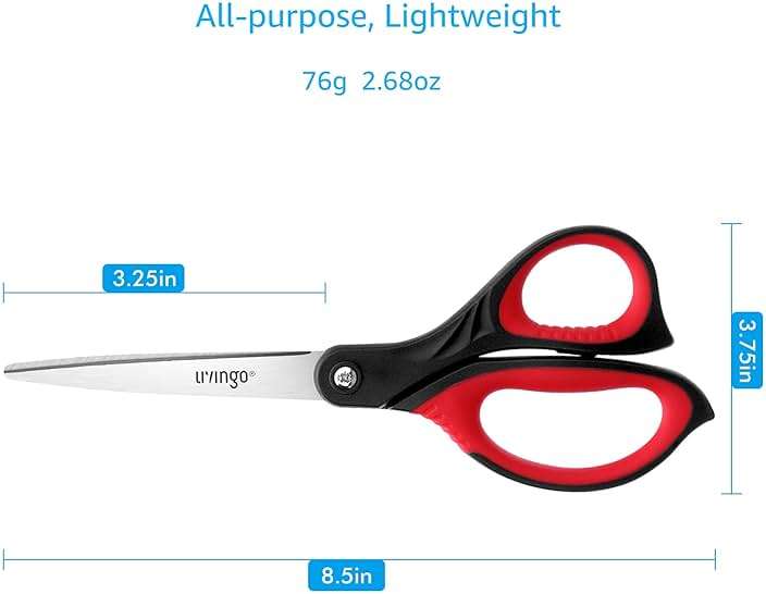 LIVINGO 8.5" Scissors All Purpose, 3 Pack Ultra Sharp Blade Shears, Professional Ergonomic Comfort Grip Scissors for Office School Home Supplies Fabric Sewing DIY Cutting General Use - Image 3