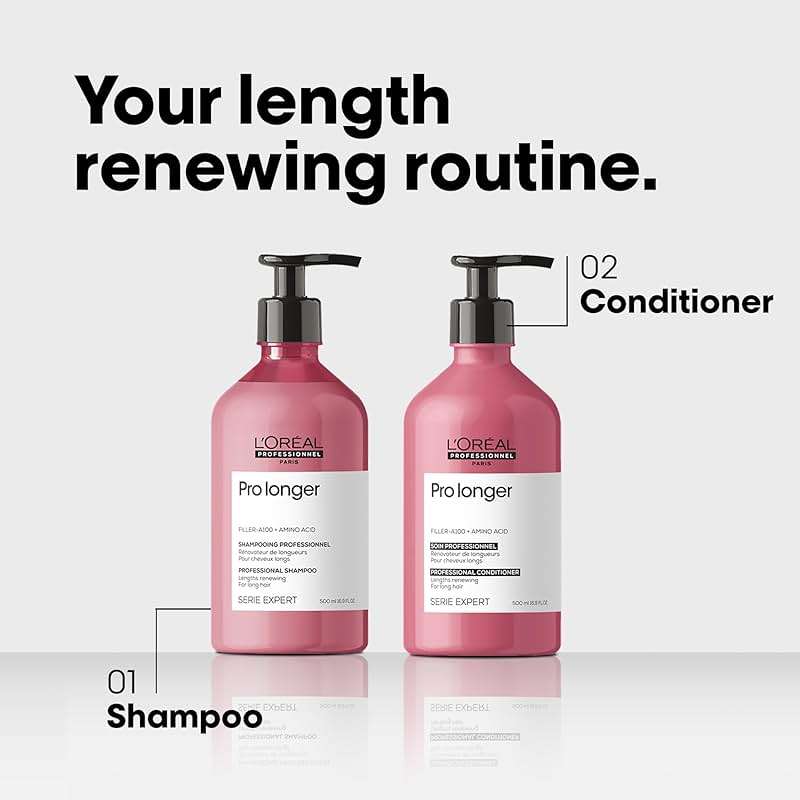 L'Oréal Professionnel Paris Pro Longer Thickening Shampoo - Reduces Breakage & Appearance of Split Ends For Thin & Fine Hair Types, Adds Volume & Shine - Image 4