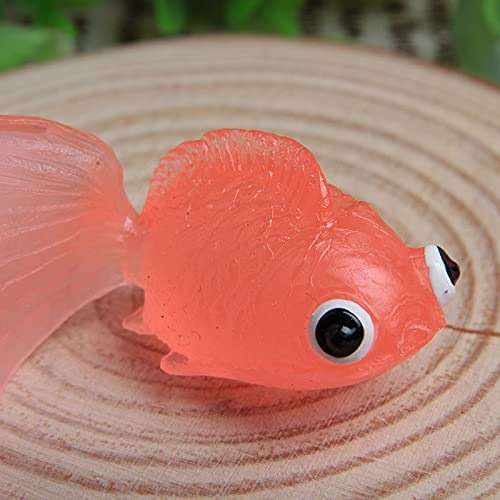 Acxico 10 Plastic Goldfish Small Soft Rubber Floating Gold Fish Toy Orange Craft, (1) - Image 3