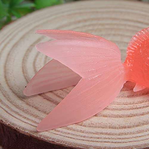 Acxico 10 Plastic Goldfish Small Soft Rubber Floating Gold Fish Toy Orange Craft, (1) - Image 4
