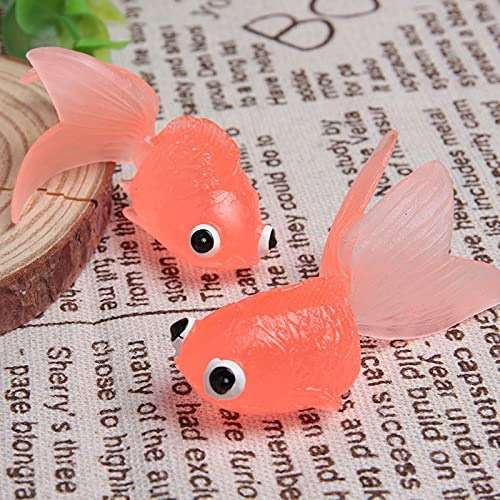 Acxico 10 Plastic Goldfish Small Soft Rubber Floating Gold Fish Toy Orange Craft, (1) - Image 7