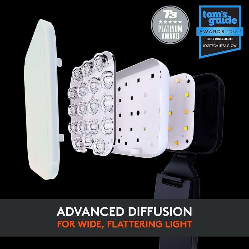 Logitech for Creators Litra Glow Premium LED Streaming Light with TrueSoft- Computer lighting for video conferencing, Zoom meetings, with adjustable mount and desktop app control for PC/Mac - Graphite - Image 3