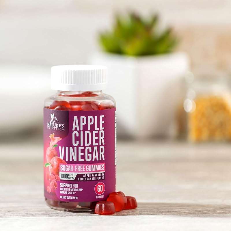 Apple Cider Vinegar Gummies 1000mg per Serving - Sugar Free Max Strength ACV Gummy Vitamins Supplement, Advanced Formula, Vitamin B12 Supports Metabolism & Energy, Keto Friendly, Vegan, 60 Gummies - Image 9