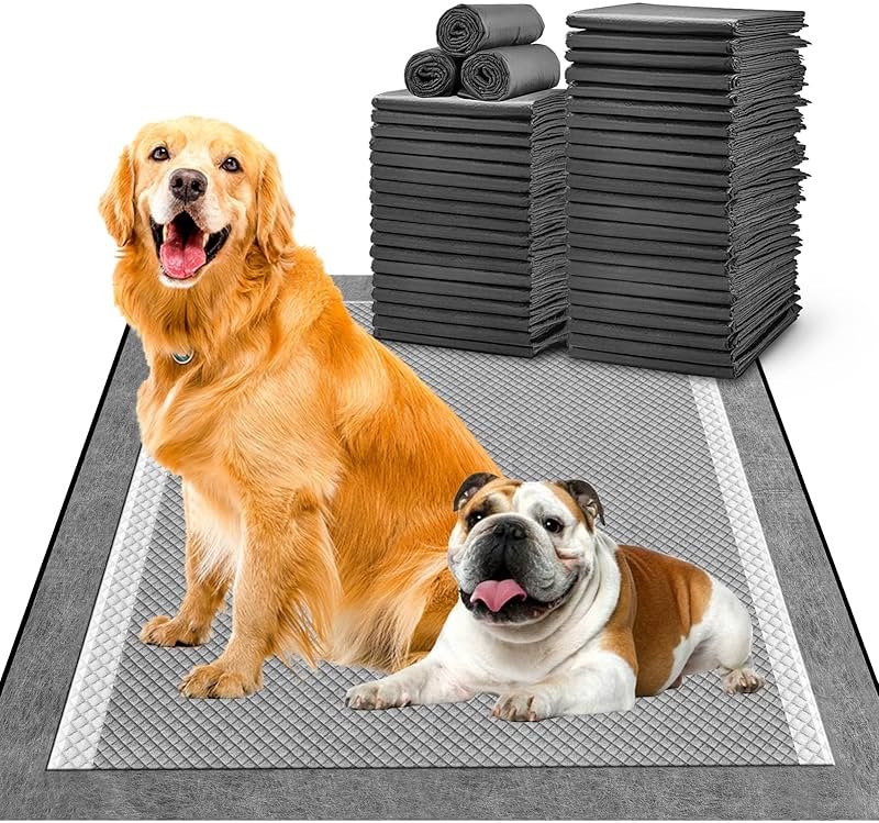 MIZOK Pee Pads for Dogs 28x34in Charcoal Dog Pads Extra Large, Super Absorbent Odor Eliminating Leak-Proof, Dog Pee Pads with Activated Carbon for Large Breeds, Disposable (40 Count) - Product Image