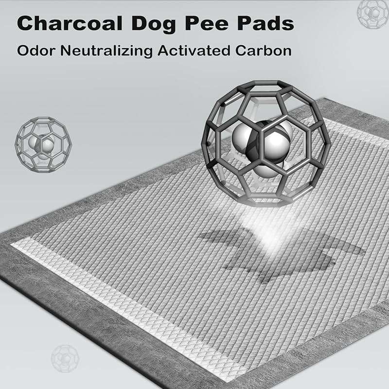 MIZOK Pee Pads for Dogs 28x34in Charcoal Dog Pads Extra Large, Super Absorbent Odor Eliminating Leak-Proof, Dog Pee Pads with Activated Carbon for Large Breeds, Disposable (40 Count) - Image 2