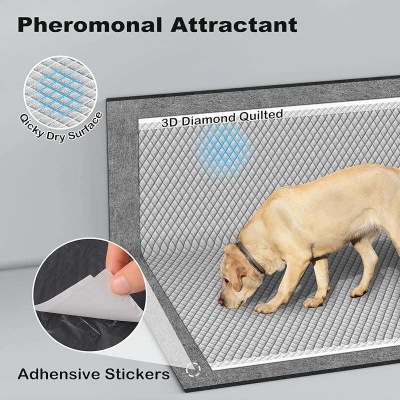 MIZOK Pee Pads for Dogs 28x34in Charcoal Dog Pads Extra Large, Super Absorbent Odor Eliminating Leak-Proof, Dog Pee Pads with Activated Carbon for Large Breeds, Disposable (40 Count) - Image 5