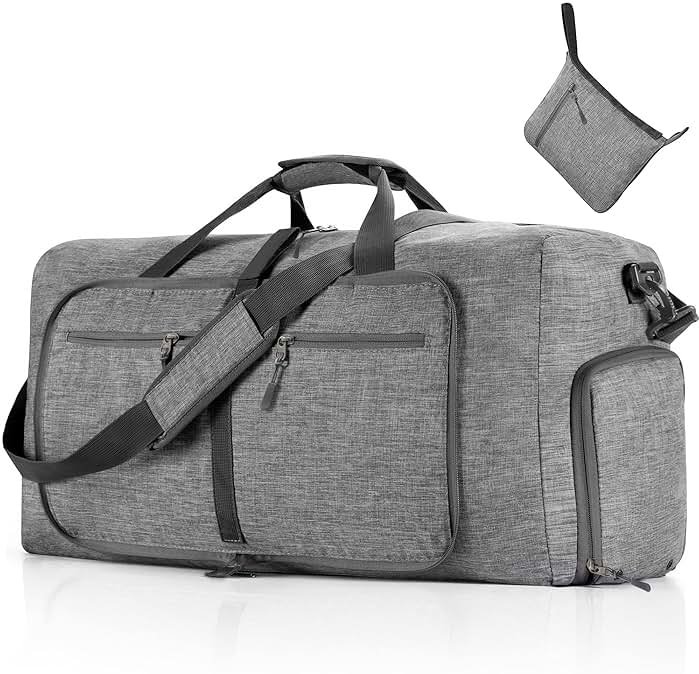 Vomgomfom 65L/85L/115L Foldable Travel Duffle Bag, Lightweight Checked Luggage with Shoe Compartment, Water-Resistant Weekender Overnight Bag for Men & Women - Product Image