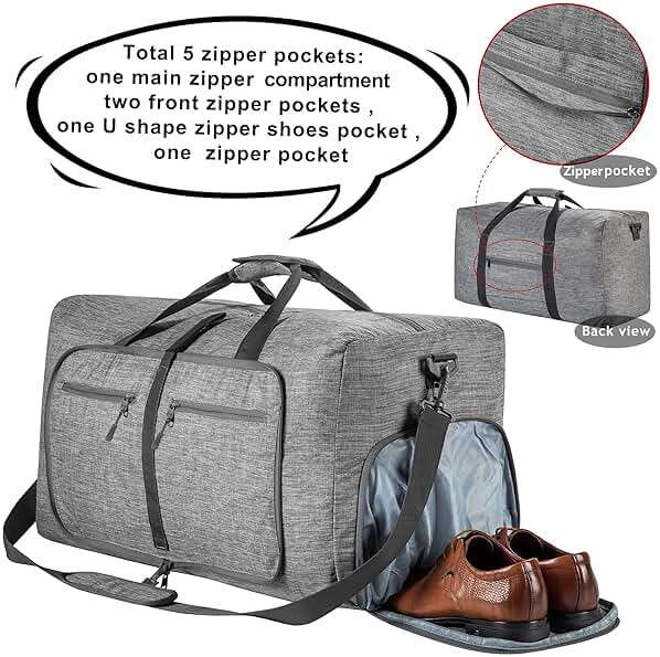 Vomgomfom 65L/85L/115L Foldable Travel Duffle Bag, Lightweight Checked Luggage with Shoe Compartment, Water-Resistant Weekender Overnight Bag for Men & Women - Image 3