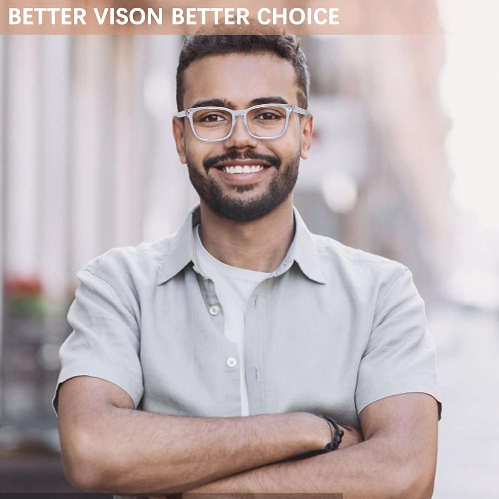 Sumkyle 3 Pack Progressive Multifocus Reading Glasses Blue Light Blocking Men Women Spring Hinges Square Computer Readers (3 Mix Color, 1.50) - Image 7