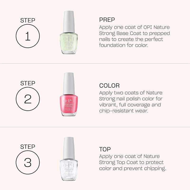 OPI Nature Strong Natural Origin 3-Step System | Botanical Base Coat, Top Coat, and Various Nail Polish Colors | High Shine + Color Protection | Eco-Friendly, Plant Based, Vegan, & Cruelty Free - Image 5