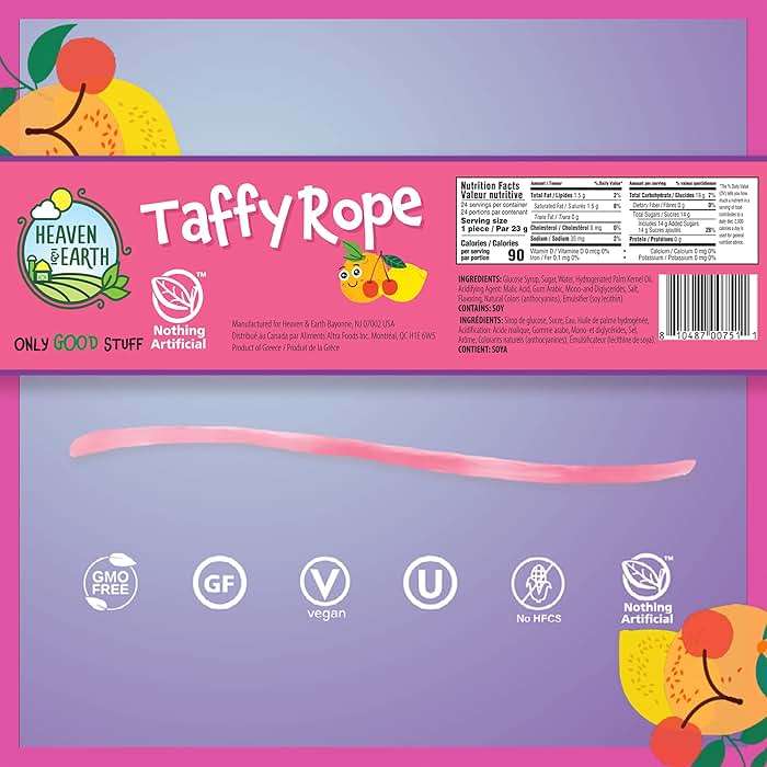 Heaven & Earth Fruit Punch Taffy Rope 19.5oz (24 Pack) | Made with Natural Colors & Flavors, No High Fructose Corn Syrup, Gluten Free, Nothing Artificial, Wonderfully Delicious! - Image 5