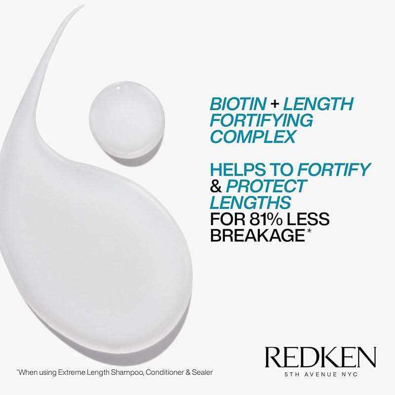 Redken Extreme Length Biotin Shampoo & Conditioner Set For Longer Hair – Promotes Healthy Hair Growth, Strengthens Damaged Hair, Prevents Hair Breakage, Infused With Biotin - Image 5