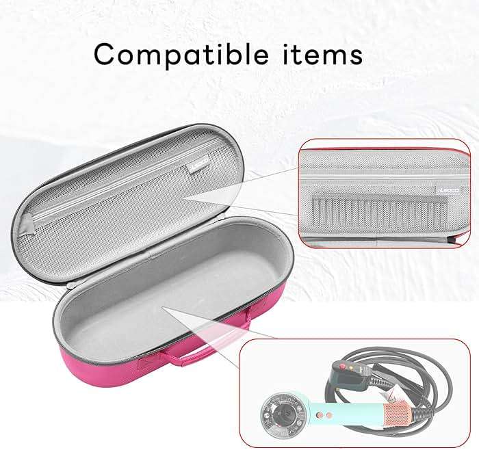 RLSOCO Travel Case for Dyson Supersonic/Supersonic Nural Hair Dryer & Dyson Airwrap/Airwrap i.d./Airwrap Co-anda2x Multi-Styler, Storage Hair Dryer/Airwrap Only for easy travelling - Pink - Image 6
