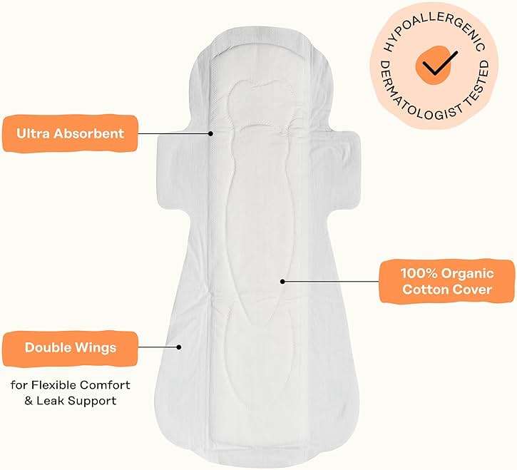The Honey Pot Company - Sanitary Pads for Women - Non-Herbal Overnight w/Wings - Organic Cotton Cover, & Ultra-Absorbent Pulp Core - Feminine Care - 12 ct - Image 5