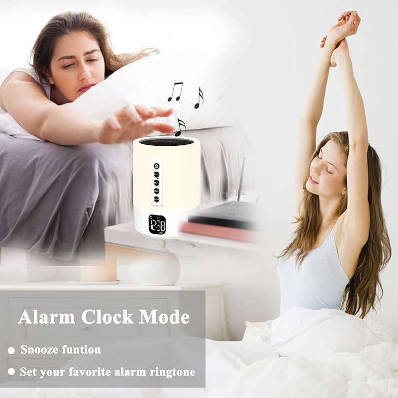 Alarm Clock Bluetooth Speaker, Night Light White Noise Machine Touch Bedside Lamp with Alarm Clock for Kids Multi-Color Changing Night Light Xmas Gifts for Teenage Girls Boys Women Teen Girl Gifts - Image 6