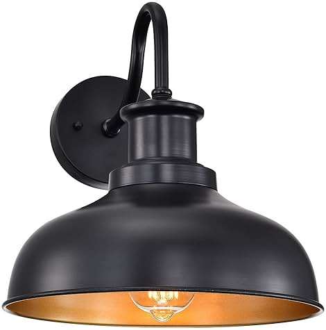 Diyel Outdoor Barn Light Outdoor Wall Sconce Farmhouse Rustic Exterior Wall Mount Lights Vintage Outside Lighting Fixture Industrial Black Lantern Works with Gooseneck Barn Porch Entryway Garage Shed - Image 1