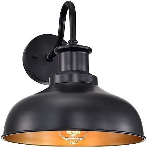 Diyel Outdoor Barn Light Outdoor Wall Sconce Farmhouse Rustic Exterior Wall Mount Lights Vintage Outside Lighting Fixture Industrial Black Lantern Works with Gooseneck Barn Porch Entryway Garage Shed - Product Image