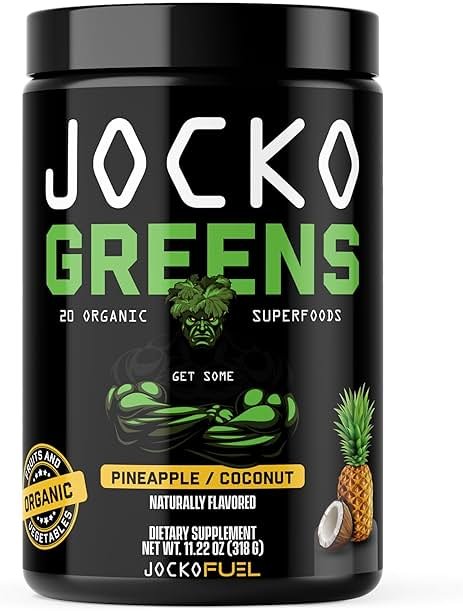 Jocko Fuel Daily Greens Powder - Premium Organic Greens Superfood Powder for Gut Health, Digestion, Bloating, Immune Support with Spirulina, Chlorella, Digestive Enzymes, & Probiotics - 30 Servings - Product Image