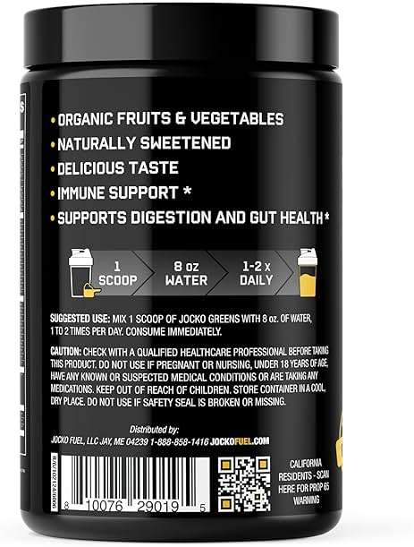 Jocko Fuel Daily Greens Powder - Premium Organic Greens Superfood Powder for Gut Health, Digestion, Bloating, Immune Support with Spirulina, Chlorella, Digestive Enzymes, & Probiotics - 30 Servings - Image 2