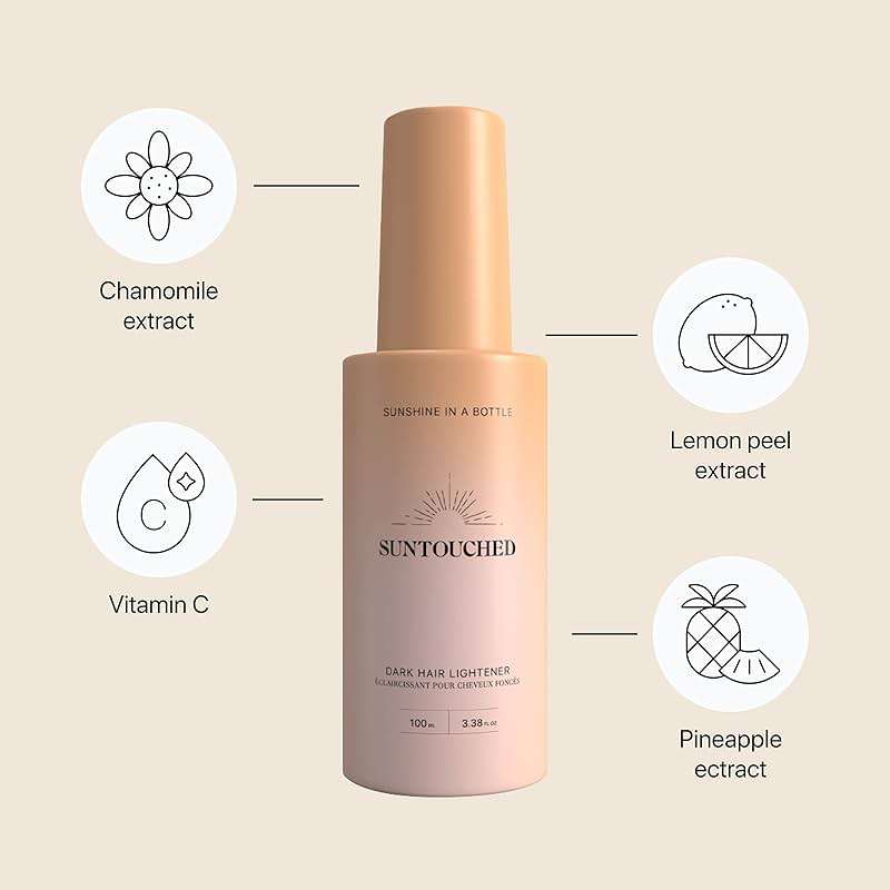 Suntouched Sun Hair Lightener for Dark Hair - Citrus & Chamomile Lightening Spray for Brunette Highlights - Vegan, Cruelty Free, Paraben Free, Ammonia Free, Bleach Free, 3.38 FL Oz Spray - Image 2