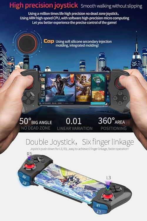 Megadream Mobile Gaming Controller for iPhone iOS Android PC Wireless Gamepad Joystick for iPhone 17/iPhone 16/15/14/12, iPad, MacBook, Galaxy S22/S21/S20, TCL, Tablet, PC - 18+ Hour Battery Life - COD - Image 3