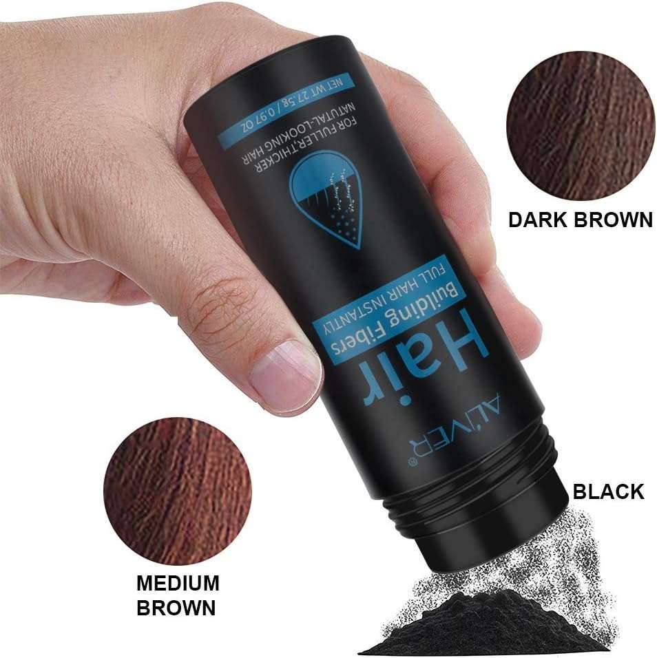 Hair Fibers for Thinning Hair With Spray,Undetectable Natural Formula,Thicker Fuller Hair in 15 Seconds,Instantly Conceal & Thicken Thinning or Balding Hair Areas,For Men&Women,Black - Image 2
