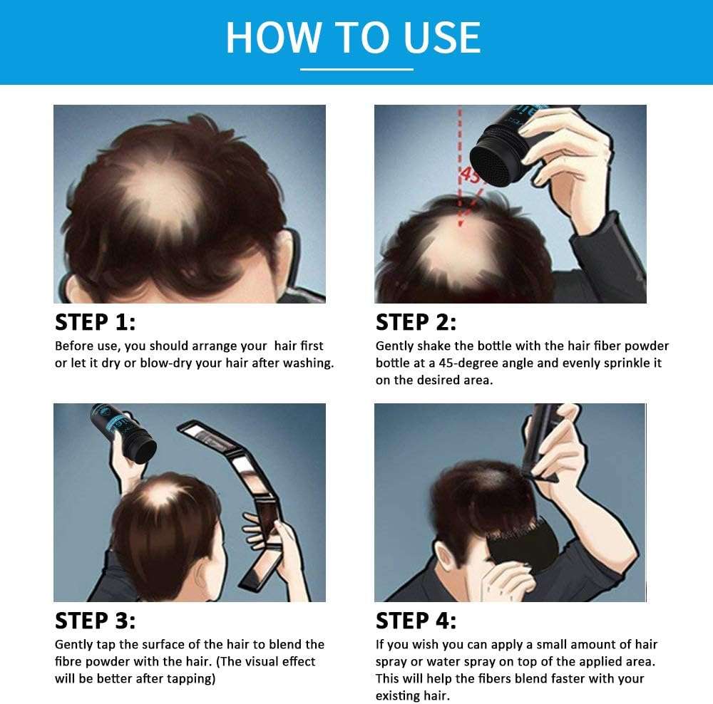 Hair Fibers for Thinning Hair With Spray,Undetectable Natural Formula,Thicker Fuller Hair in 15 Seconds,Instantly Conceal & Thicken Thinning or Balding Hair Areas,For Men&Women,Black - Image 8