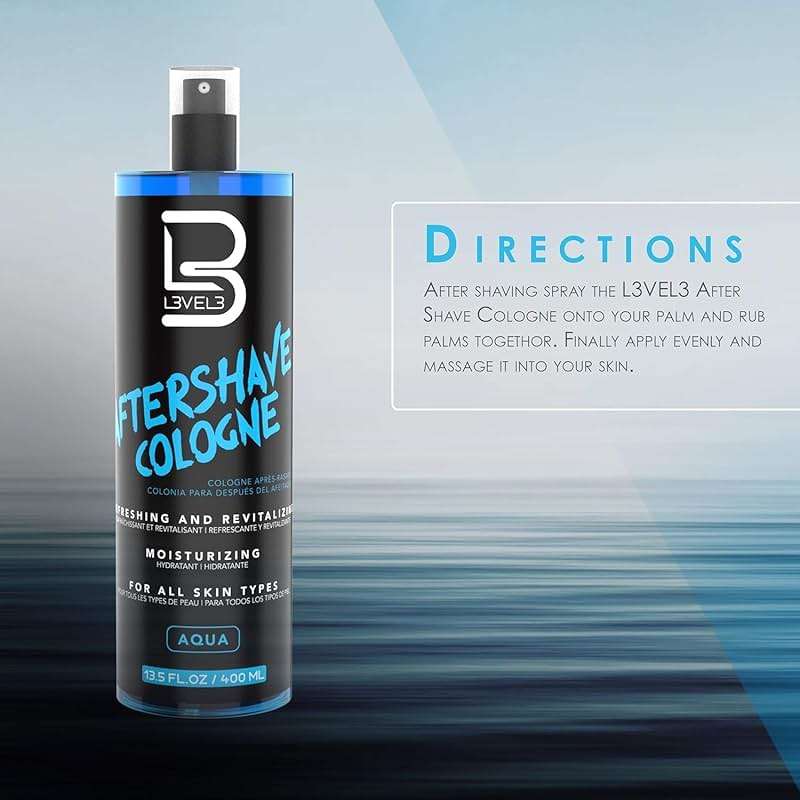 L3 Level 3 After Shave Spray Cologne - Softens Skin - Refreshes and Relieves Face and Skin - Moisturizing Formula Level Three After Shaving, Fresh Scent, 13.5 Fl Oz - Image 5