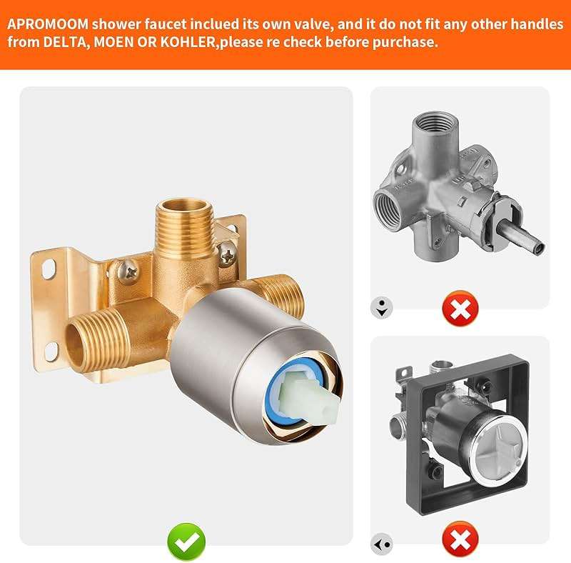 Shower Head And Faucet Set Complete With 6 Inch High Pressure Rain Shower Head Brushed Nickel Shower Fixtures With Valve Trim kit Regaderas Para bBaño Modernas - Image 6