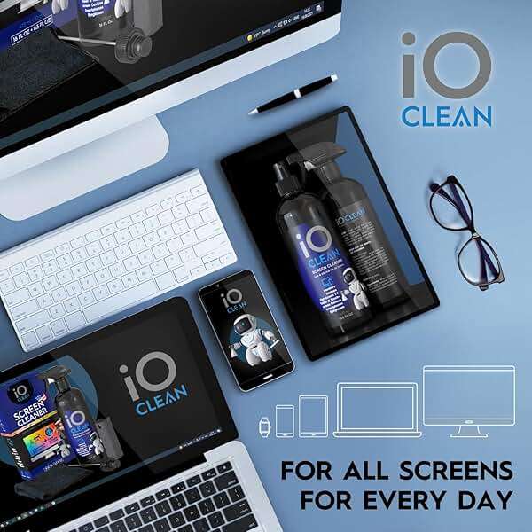 Screen Cleaner Spray (16oz - 473ml) – Best Large Cleaning Kit for LCD LED OLED TV, Smartphone, iPad, Laptop, Touchscreen, Computer Monitor, Electronic Devices, Microfiber Cloth Wipes and 2 Nozzles - Image 6