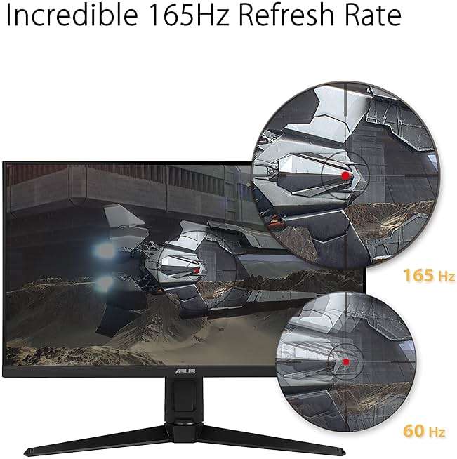 ASUS TUF Gaming 24” 1080P Monitor (VG247Q1A) - Full HD, 165Hz (Supports 144Hz), 1ms, Extreme Low Motion Blur, Adaptive-sync, FreeSync Premium, Shadow Boost, Speakers, Eye Care, HDMI, DisplayPort - Image 3