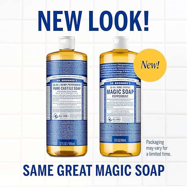 Dr. Bronner’s Pure-Castile Magic Soap Variety Pack & Sal Suds Biodegradable Cleaner Liquid Body Soap, All-Purpose Cleaner, Vegan, Cruelty-Free, Non-GMO, Peppermint Pure-Castile Liquid 32 oz & Sal Suds - Image 2