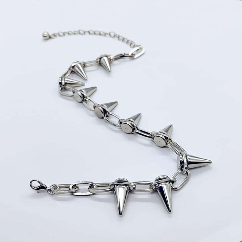 Reaowazo Spike Chokers for Women Choker Goth Necklaces Mens Chain Choker Collar Punk Streetwear Handmade Adjustable Vintage Rivet Jewelry - Image 6