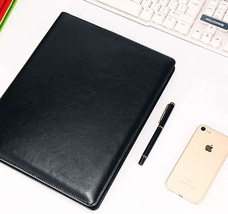 WELLYUK 19" X 13" Padfolio Clipboard, A4 Office File Clip Binder Folder Document Organizer Portfolio Writing Pad Business Card Holder, Magnetic Conference Pad with Pen Holder - Image 2