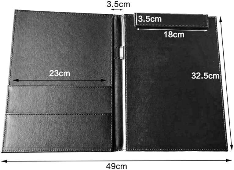 WELLYUK 19" X 13" Padfolio Clipboard, A4 Office File Clip Binder Folder Document Organizer Portfolio Writing Pad Business Card Holder, Magnetic Conference Pad with Pen Holder - Image 3
