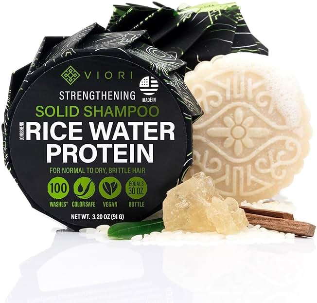 Viori Hidden Waterfall Shampoo Bar - Made with Rice Water for Hair Growth - Handcrafted Sulfate Free Shampoo - Product Image