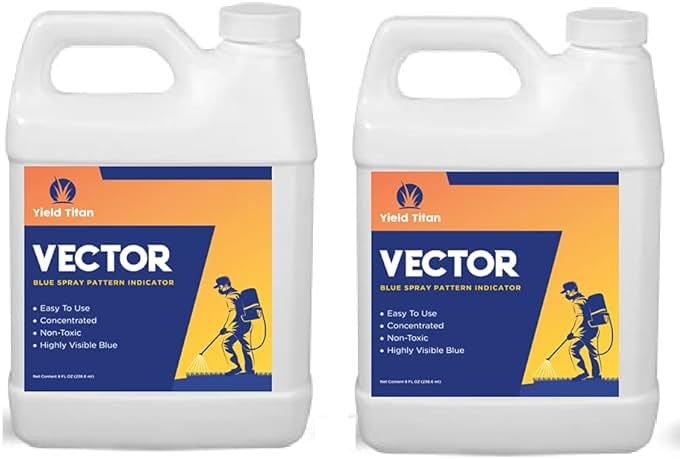 Yield Titan's Vector Blue Concentrated Spray Pattern Indicator 8 Ounces for Herbicide Marking Dye, Fertilizer Marking Dye and Turf Marking Dye (2 Pack) - Product Image