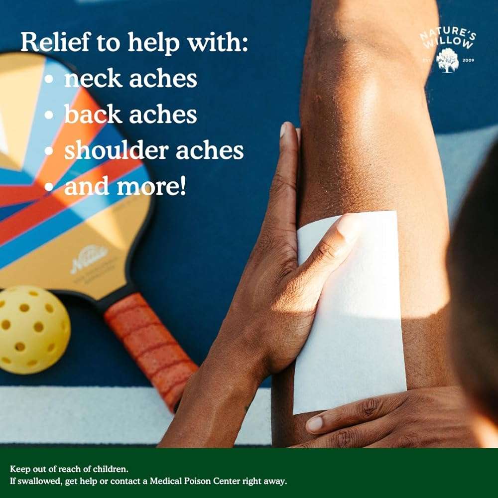 Nature's Willow Relief Patches – Fast-Acting, Plant-Based Topical Solution to Help with Sore Muscles & Joints | 6 Patches per Pack | 1-Pack - Image 5