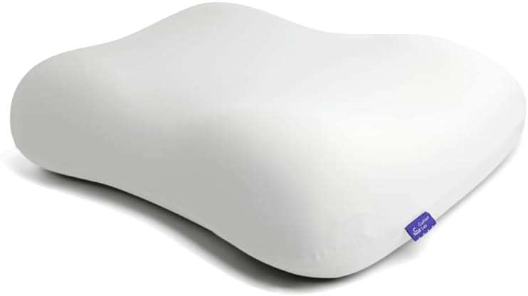 C CUSHION LAB Deep Sleep Pillow, Patented Ergonomic Contour Design for Side & Back Sleepers, Orthopedic Cervical Shape Gently Cradles Head & Provides Neck Support & Shoulder Pain Relief - Calm Grey - Image 1